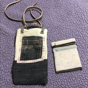 🌸Denim handmade crossbody with coin purse